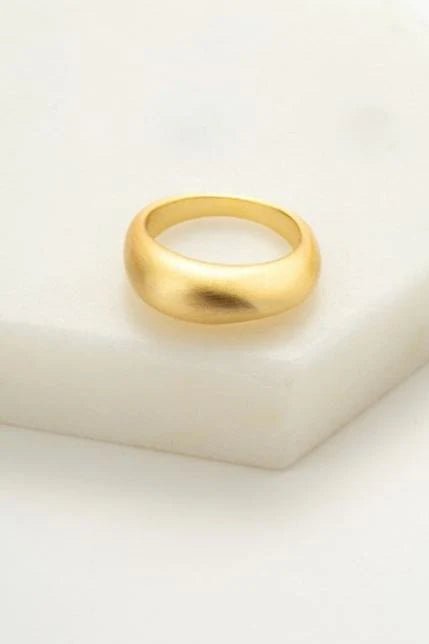 Steph Brushed Ring - gold ring Zafino Jewellery