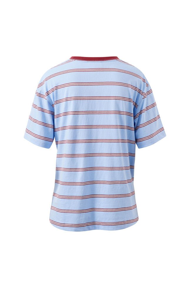 Stevie Slouchy Tee - China Blue / Mulberry Tee shirt Ceres Life