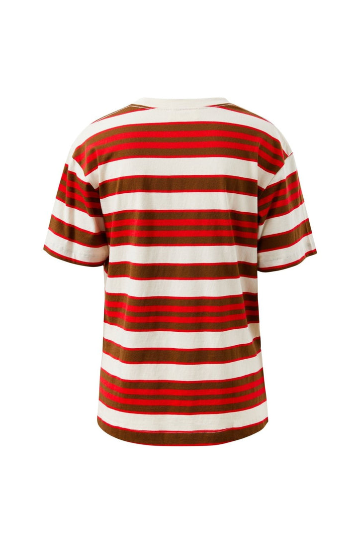 Stevie Slouchy Tee - Heritage Red/Toffee Stripe Tee shirt Ceres Life