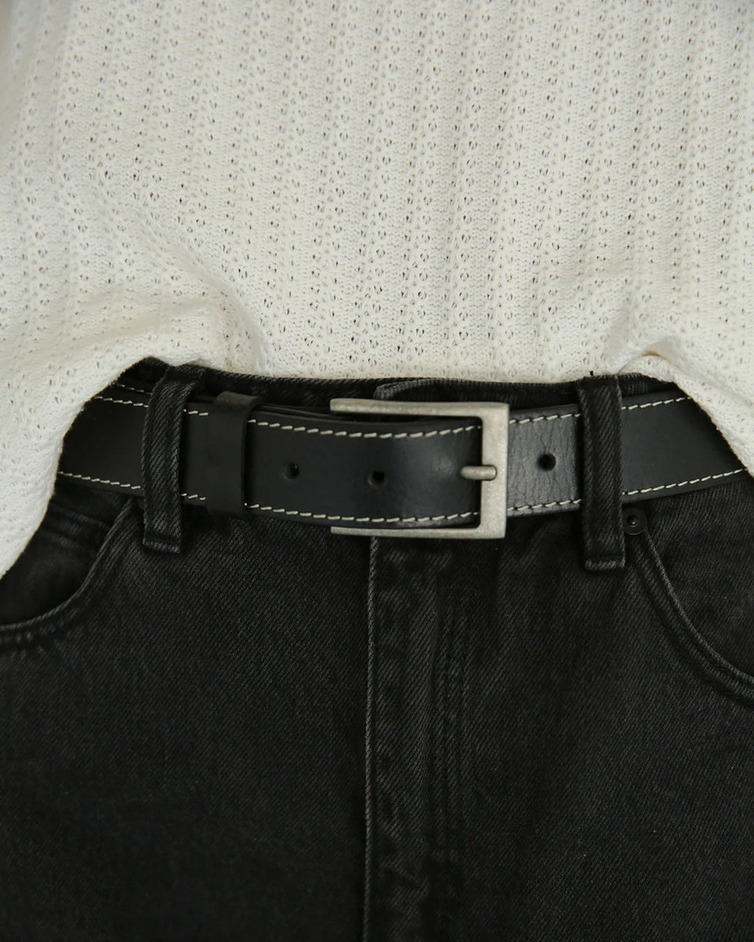 Stitch and Hide Lindsey Leather Belt - Black Accessories Stitch and Hide