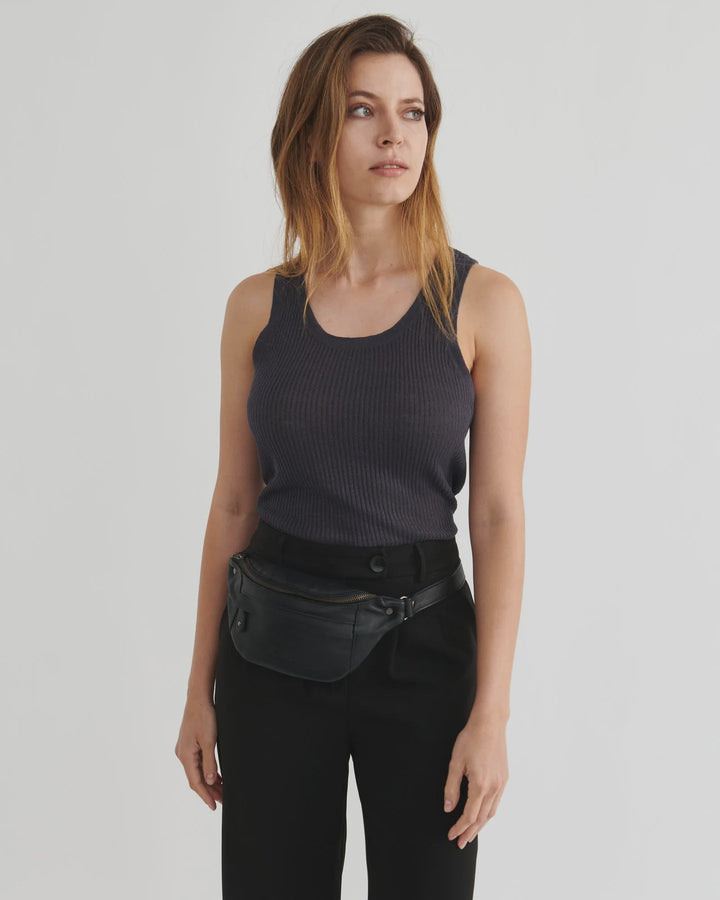 Stitch & Hide Bailey Leather Bum Bag - Black Bags Stitch and Hide