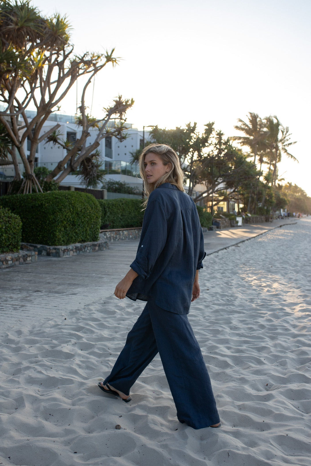 Storm Cloud Boyfriend Linen Shirt - Stanleyandstone