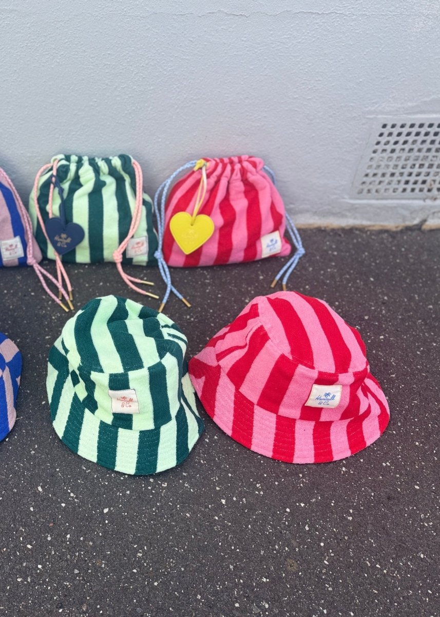 STRIPE BUCKET HAT - GREEN hammill & Co