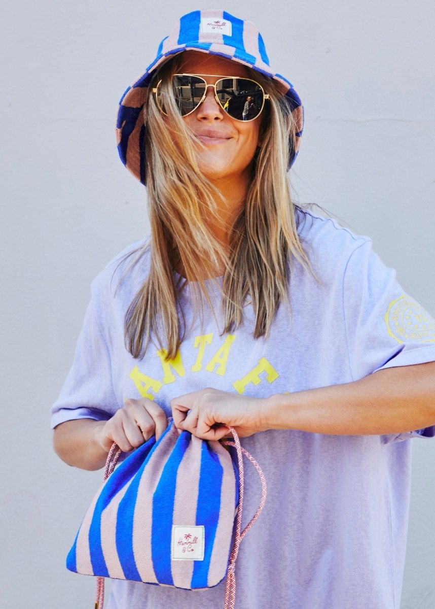 STRIPE BUCKET HAT - ROYAL/MUSK hammill & Co