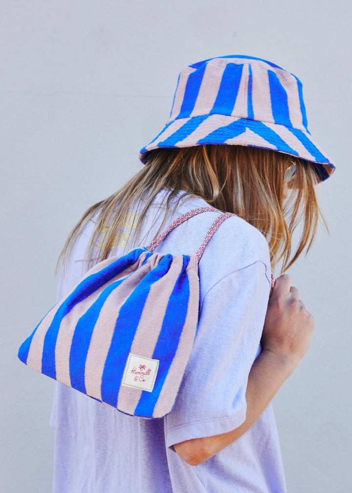 STRIPE BUCKET HAT - ROYAL/MUSK hammill & Co