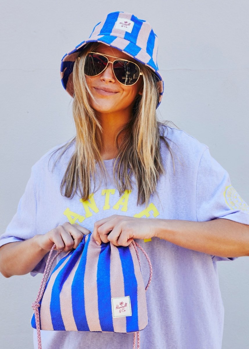STRIPE BUCKET HAT - ROYAL/MUSK hammill & Co