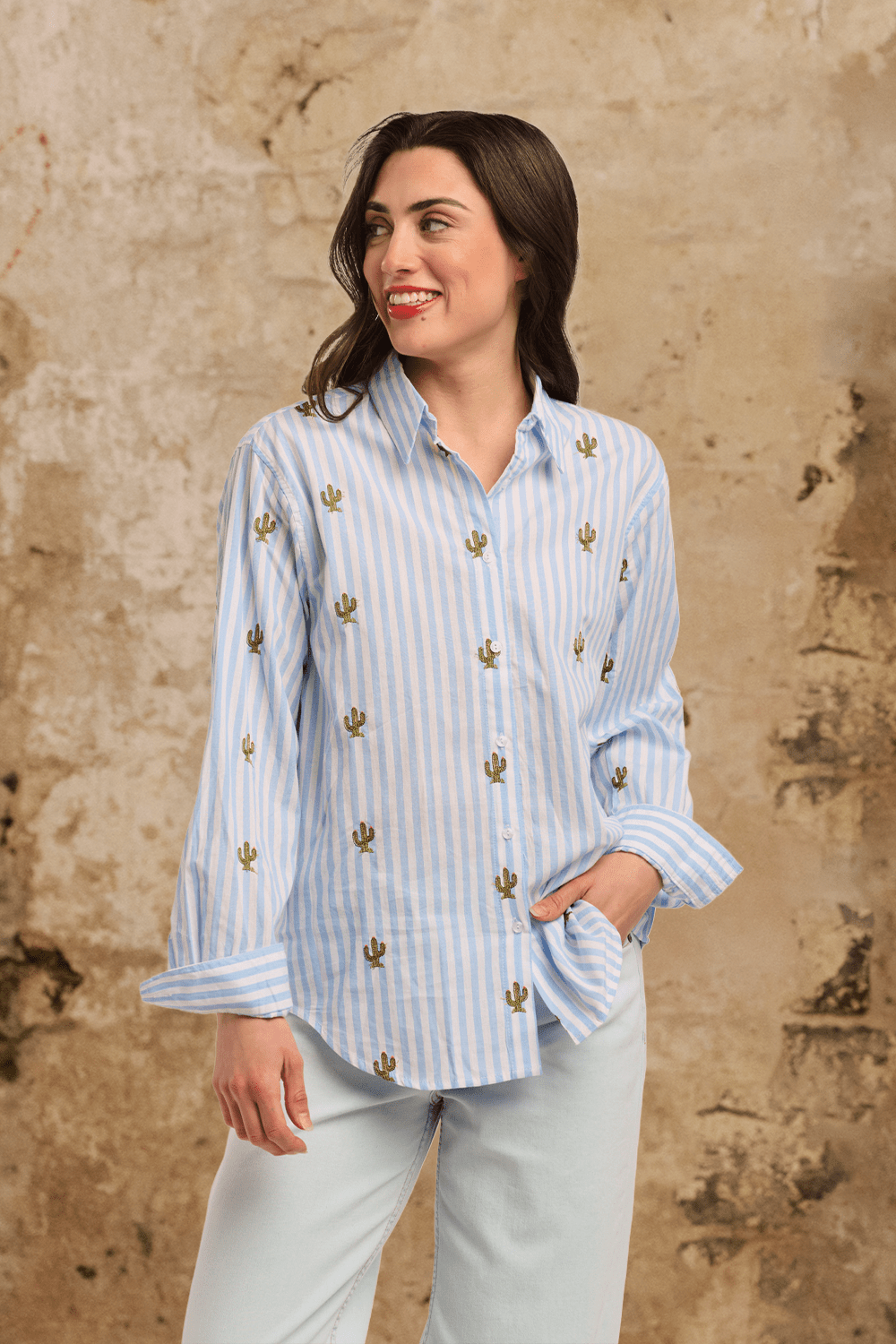 Stripe Cactus Shirt Italian Star