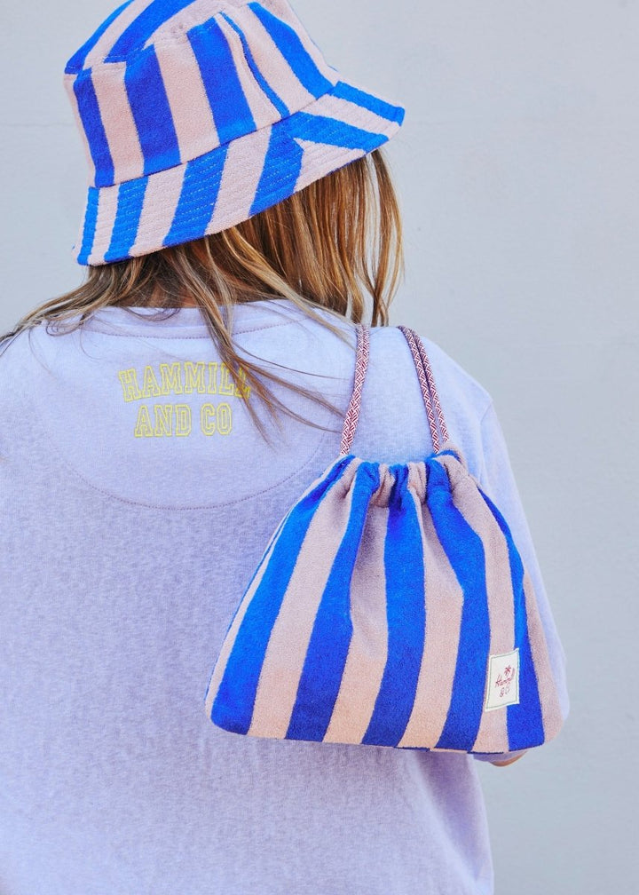 STRIPE DRAWCORD BAG - ROYAL/MUSK hammill & Co