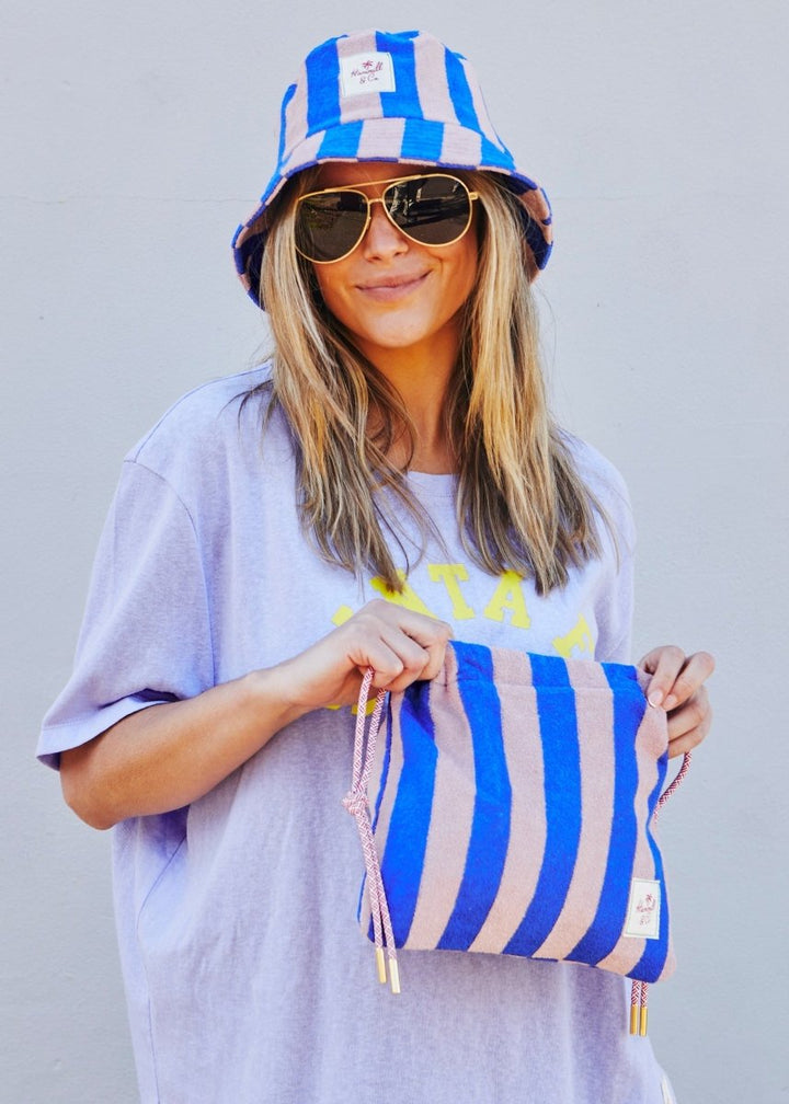 STRIPE DRAWCORD BAG - ROYAL/MUSK hammill & Co