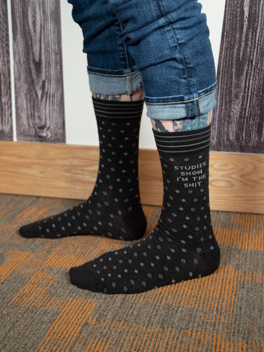 Studies Show I'm The Shit M-Crew Socks Socks Blue Q