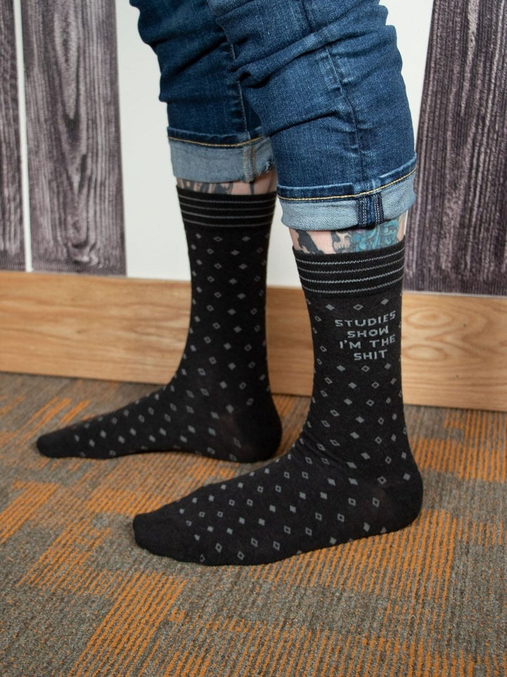 Studies Show I'm The Shit M-Crew Socks Socks Blue Q