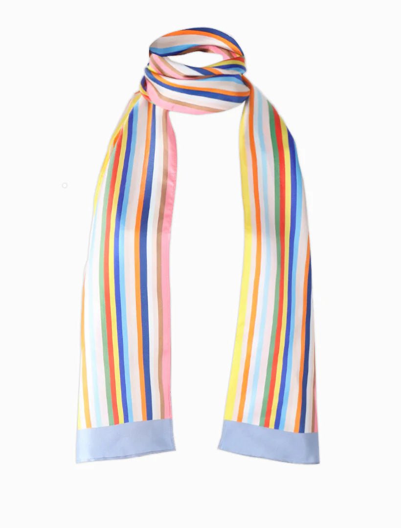 Sunday Stripe Silk Scarf scarf zjoosh