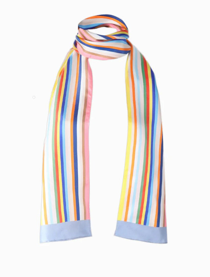 Sunday Stripe Silk Scarf scarf zjoosh
