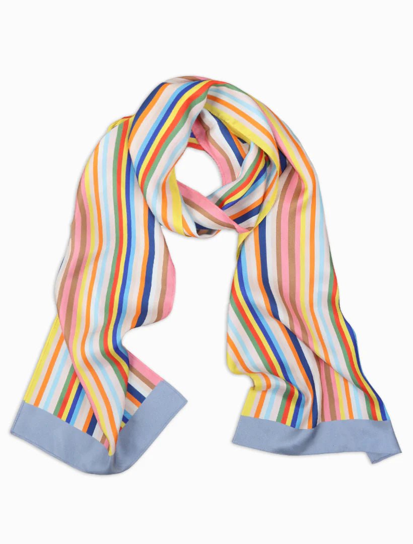 Sunday Stripe Silk Scarf scarf zjoosh