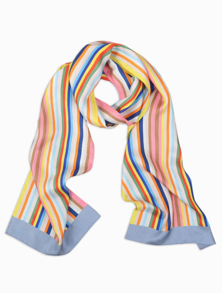 Sunday Stripe Silk Scarf scarf zjoosh