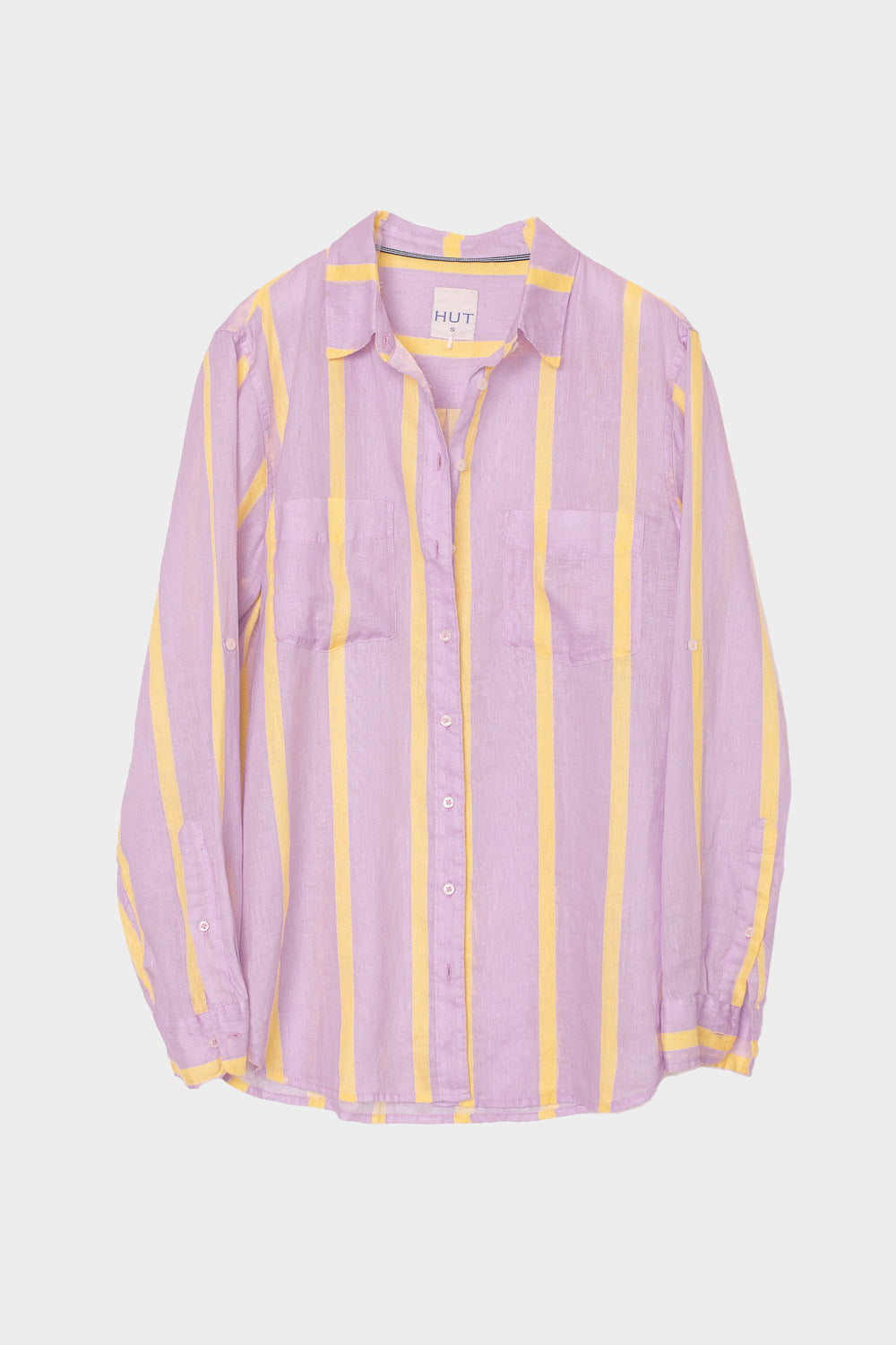 Sunshine Mauve Stripe Boyfriend Linen Shirt