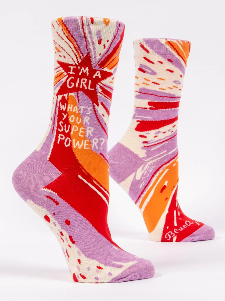 "Superpower" Socks socks Blue Q Socks