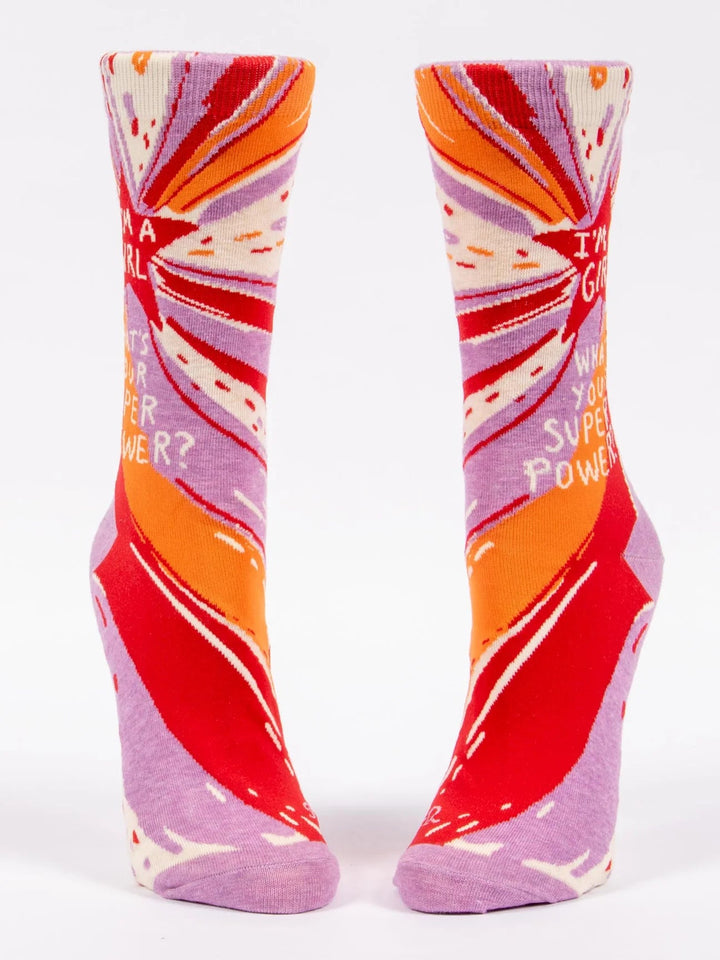 "Superpower" Socks socks Blue Q Socks