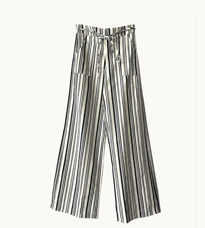 Suzi Stripe pants - Black / White