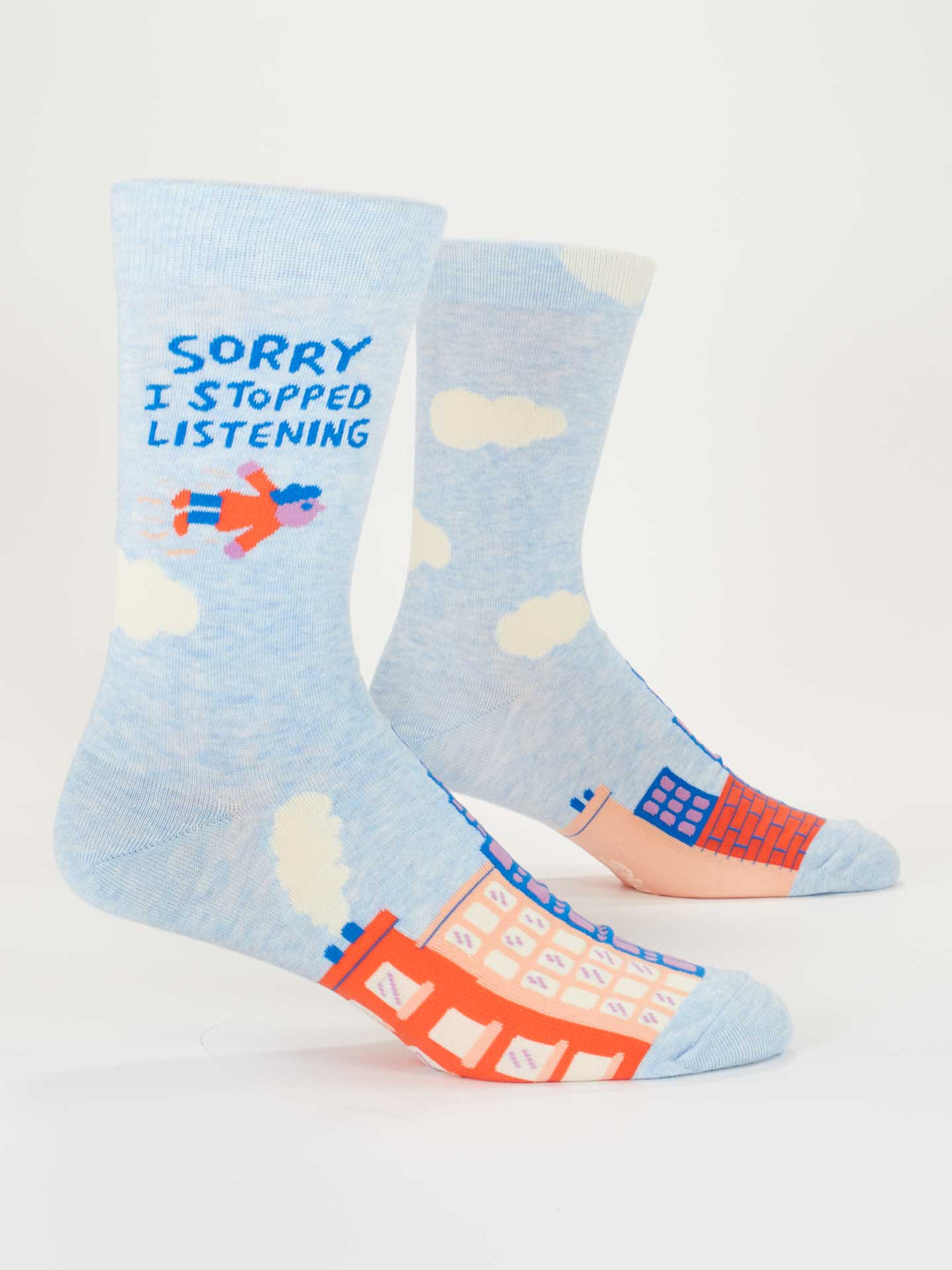 Sorry I Stopped Listening Men's Crew Socks BlueQ Blue Q Socks