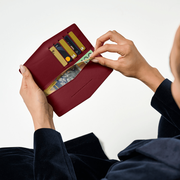 Swallet Wallet - Burgundy Wallet Fox and Leo