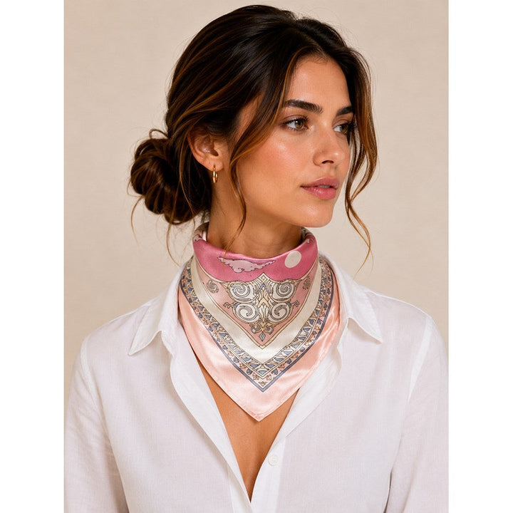 MAISON FANLI Silk Scarf 50x50cm - Swan Silk MAISON FANLI