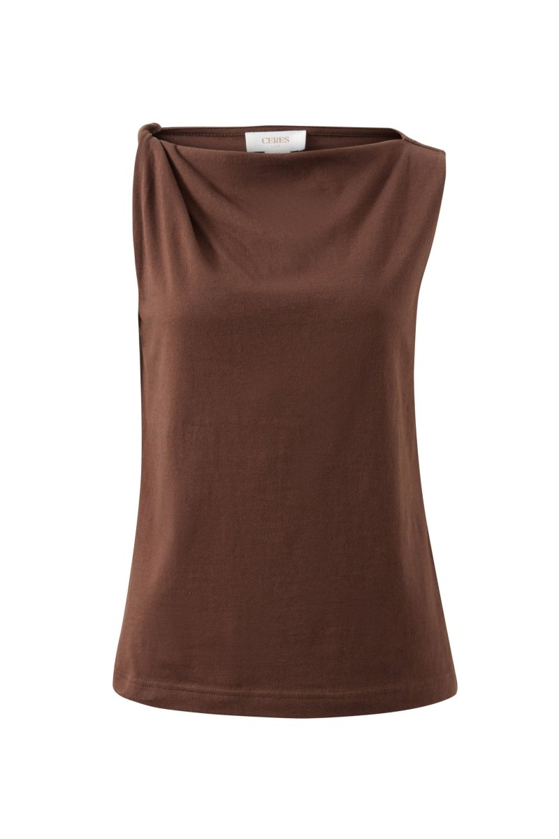 Tahlia Twist Strap Tank - Chocolate t-shirt Ceres Life