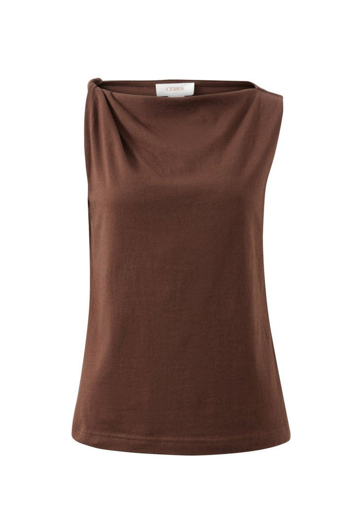 Tahlia Twist Strap Tank - Chocolate t-shirt Ceres Life