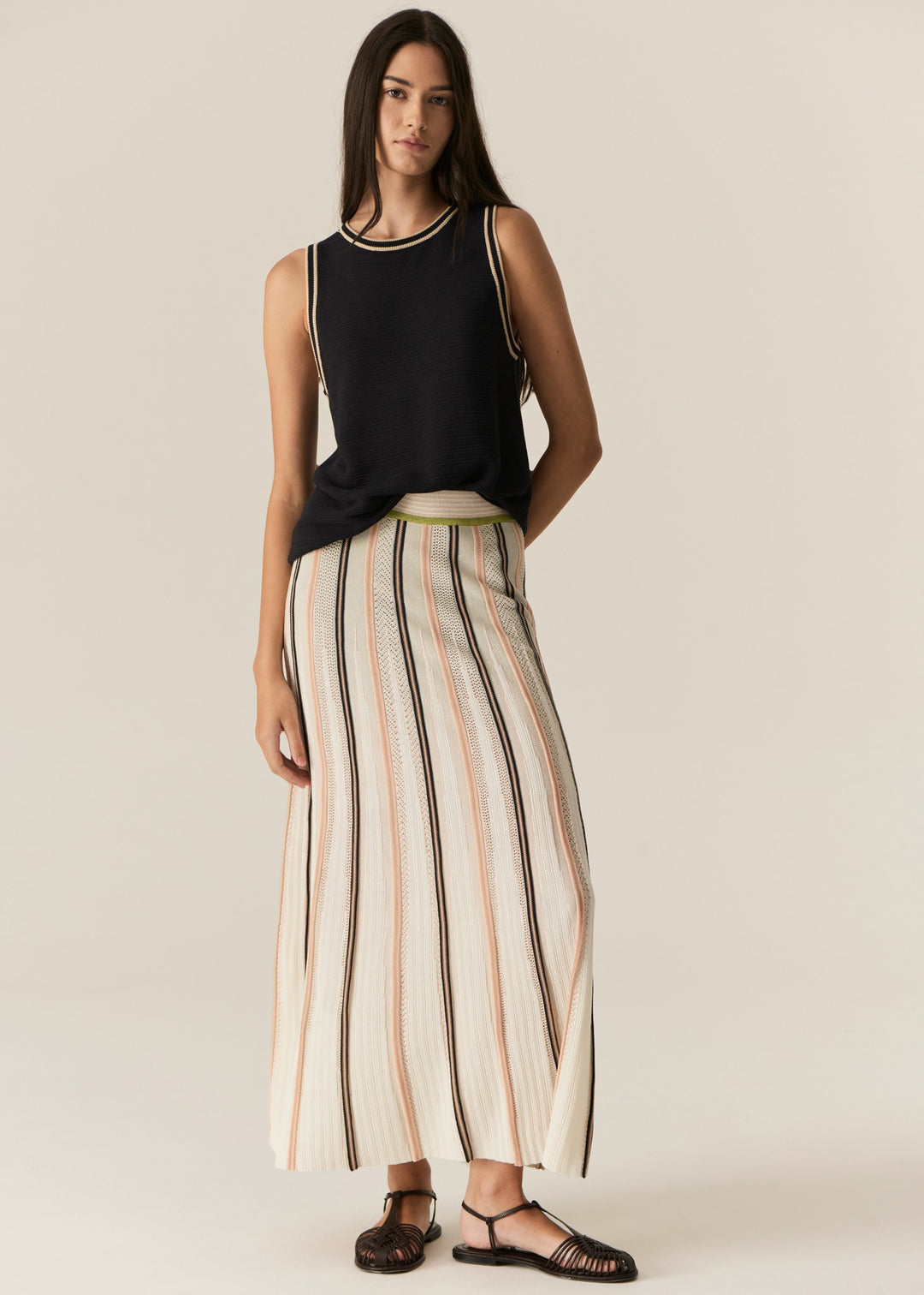 Ted Knit Tank - Ink / Camel top POL