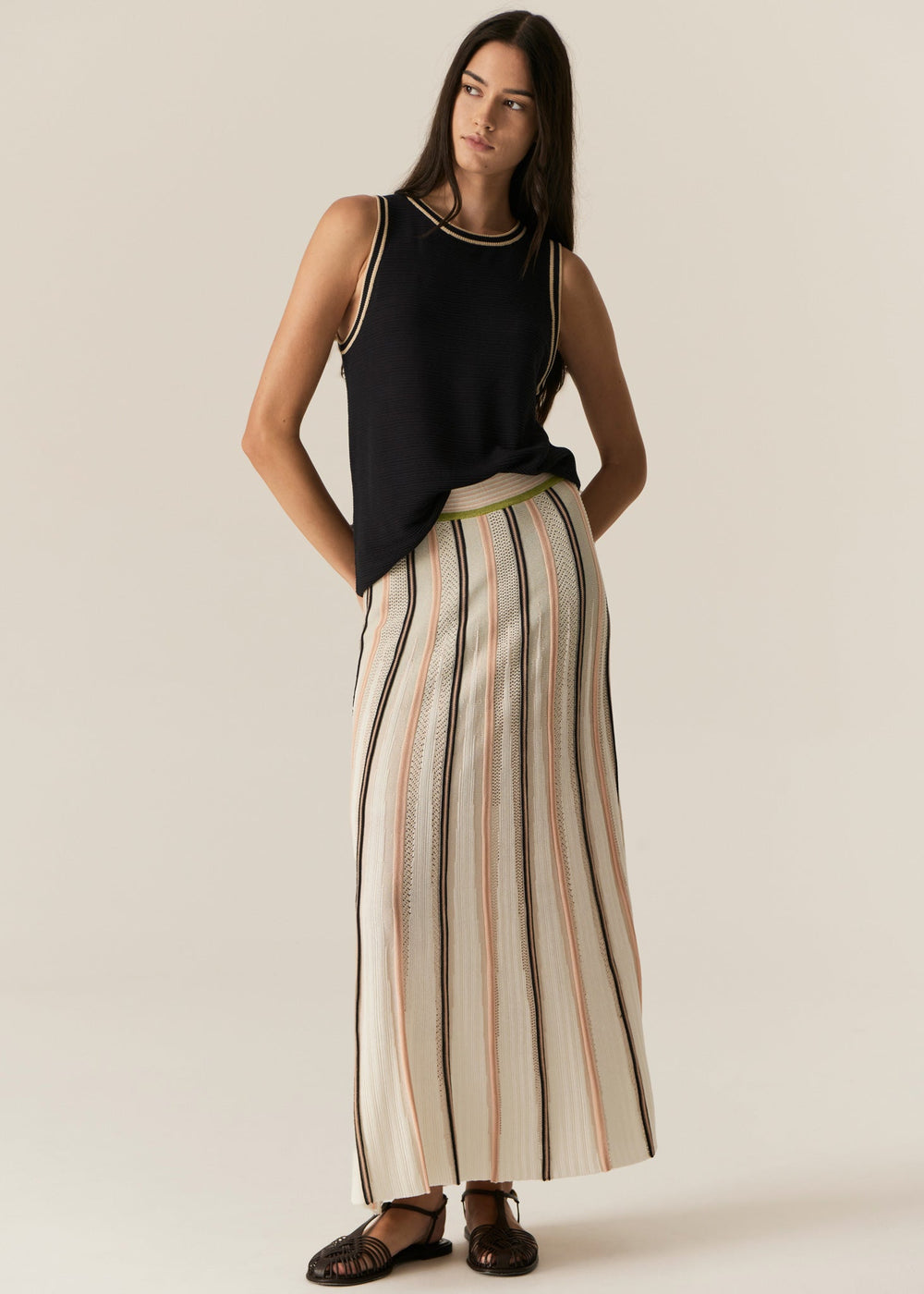 Ted Knit Tank - Ink / Camel top POL