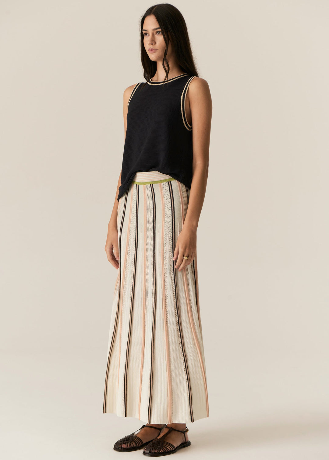 Ted Knit Tank - Ink / Camel top POL