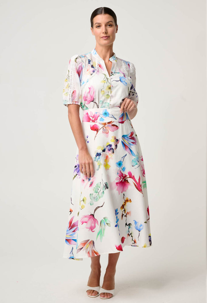 Thalia Lace Cotton Slub Shirt in Plume Blossom shirt Once Was