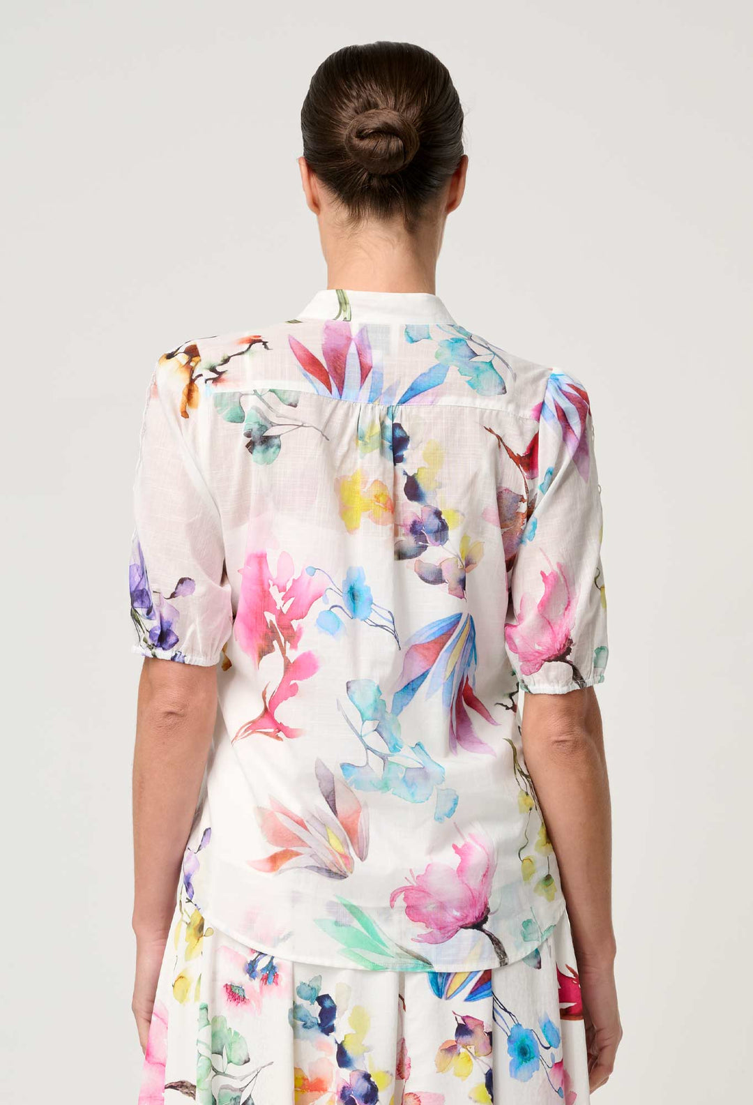 Thalia Lace Cotton Slub Shirt in Plume Blossom shirt Once Was