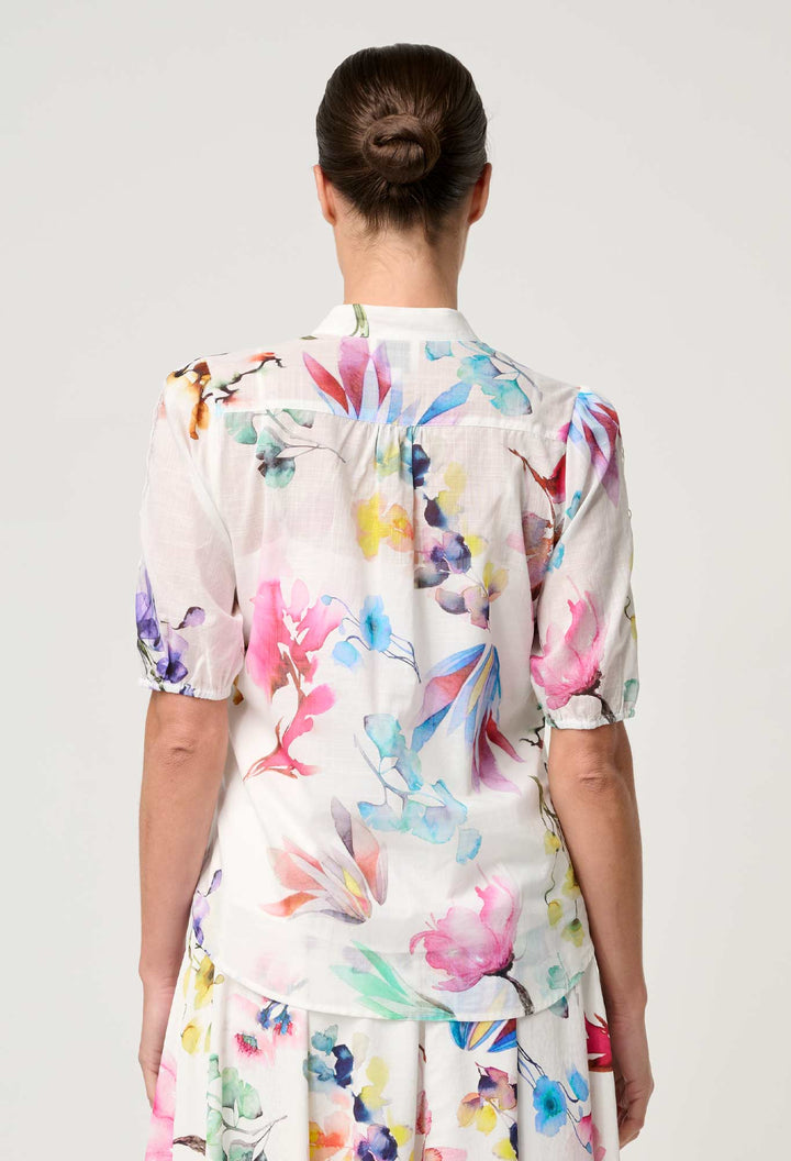 Thalia Lace Cotton Slub Shirt in Plume Blossom shirt Once Was