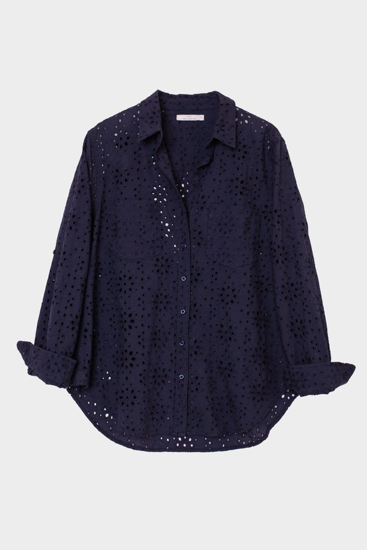The Broderie Shirt Navy Shirt Hut