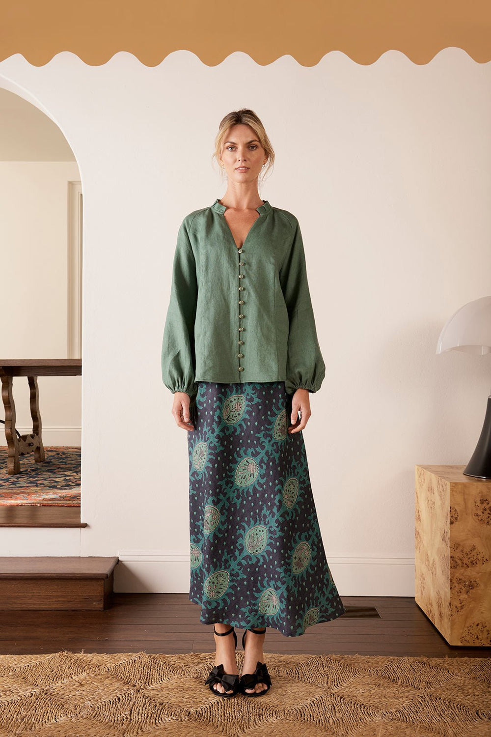 The Dreamer Label Ayala blouse Green dress The Dreamer Label