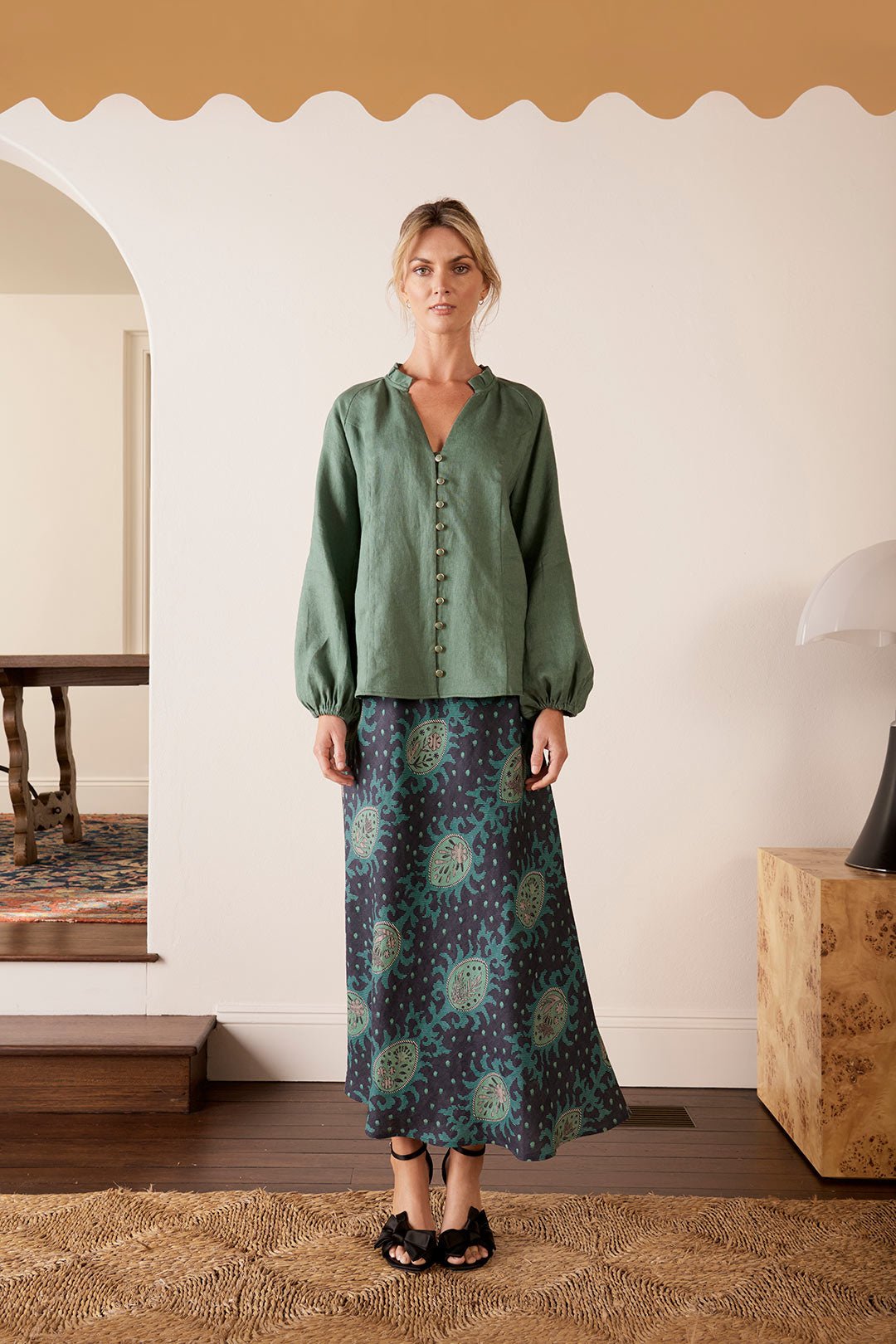 The Dreamer Label Ayala blouse Green dress The Dreamer Label