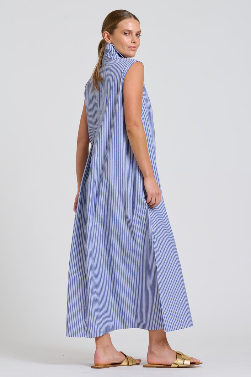 The Freya Shirt Dress - Navy Stripe Shirty