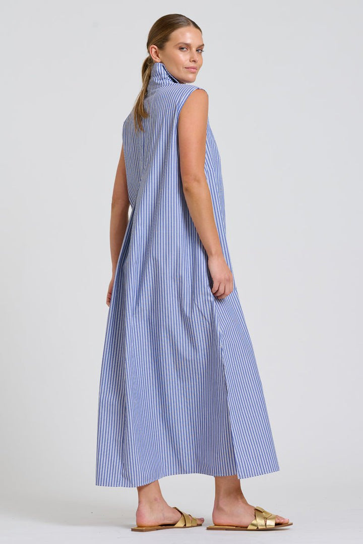 The Freya Shirt Dress - Navy Stripe Shirty