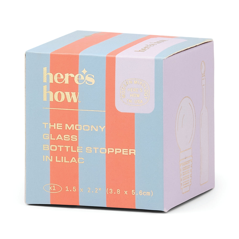 The Moony Glass Bottle Stopper - Lilac Here's How