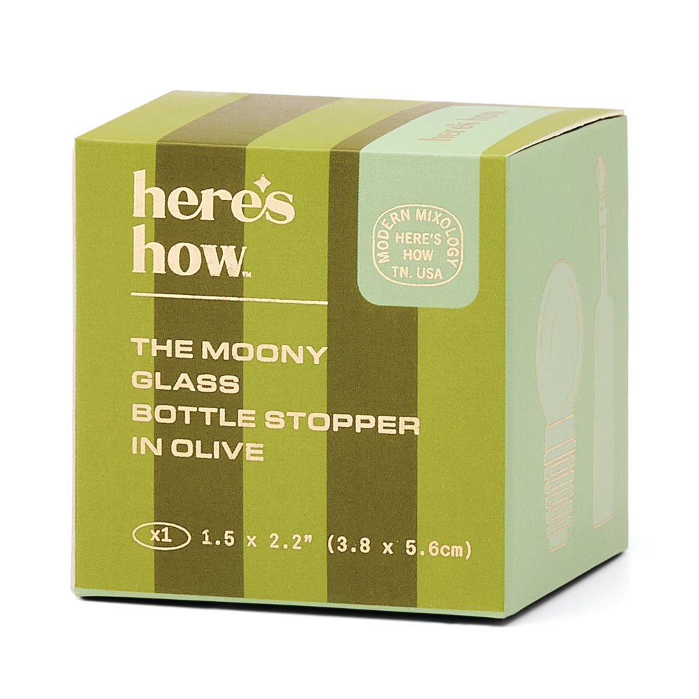 The Moony Glass Bottle Stopper - Olive Here's How