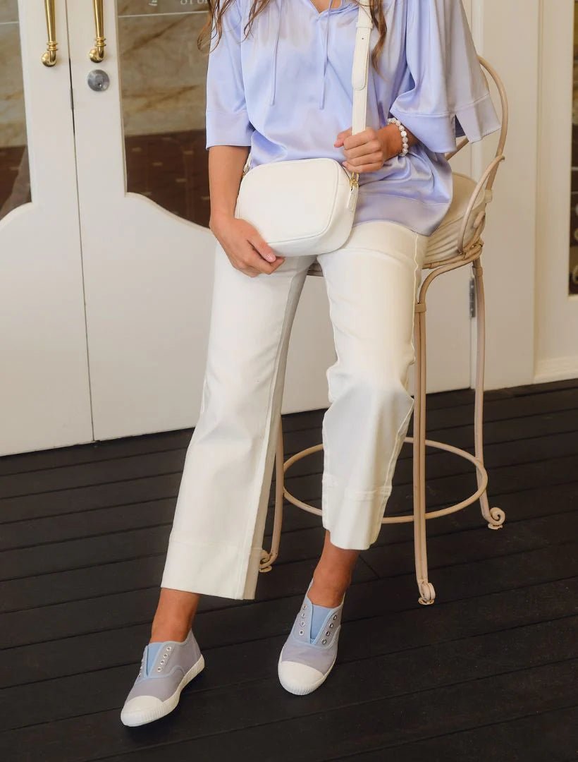 The Penny Plimsole - Light Blue Shoes zjoosh