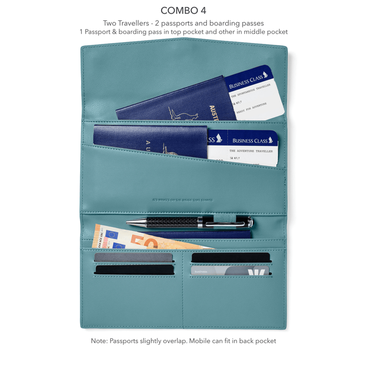The Traveller 2.0 - Teal Wallet Fox and Leo