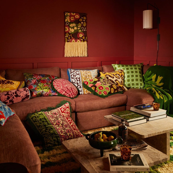 Thea Velvet Cushion - Azure Sage & Clare