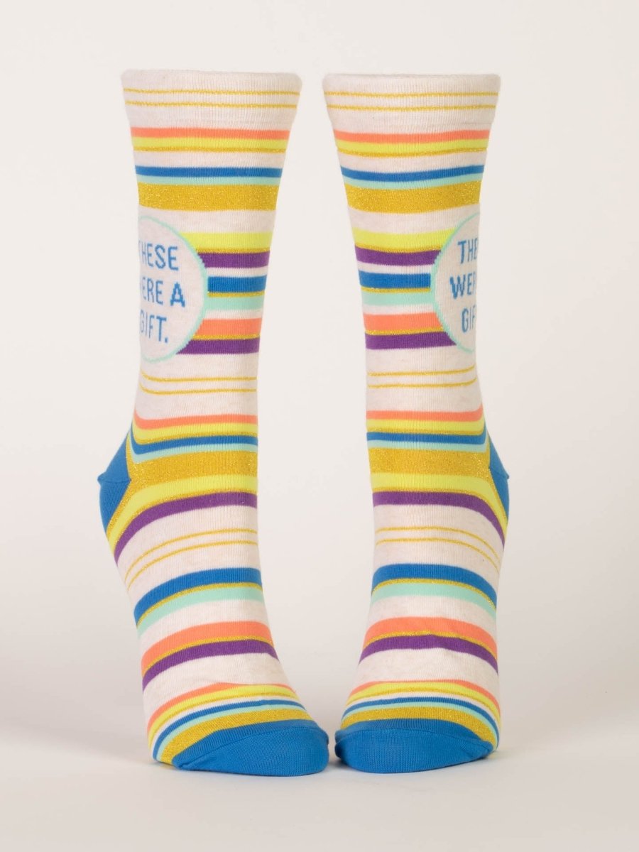 These Were A Gift W-Crew Socks Socks Blue Q