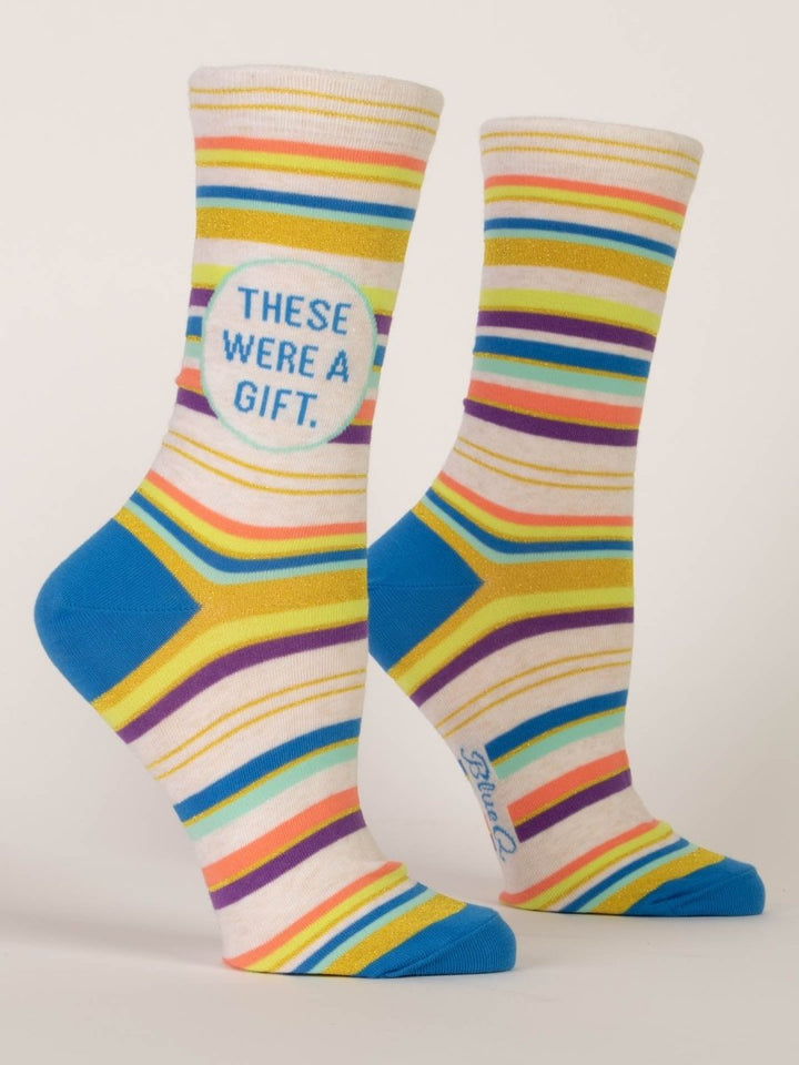 These Were A Gift W-Crew Socks Socks Blue Q