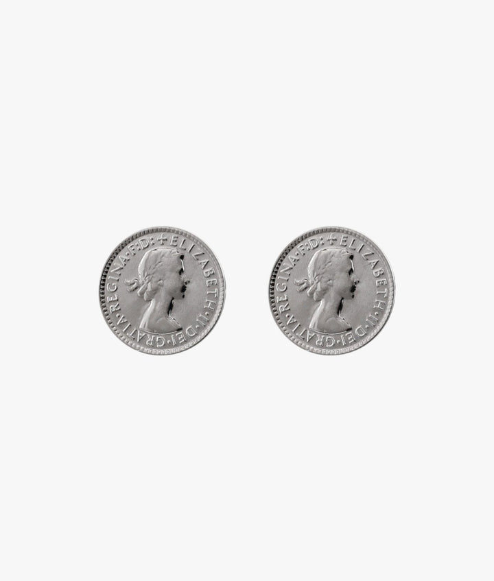 Threepence Sterling SIlver Studs Von Treskow