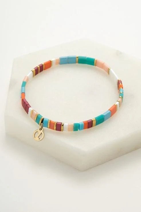 Tile Bracelet - Aqua / Coral bracelet Zafino Jewellery