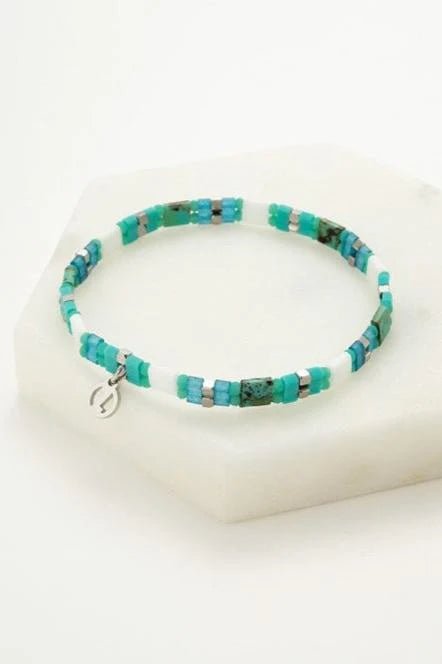 Tile Bracelet - Aqua/Silver bracelet Zafino Jewellery