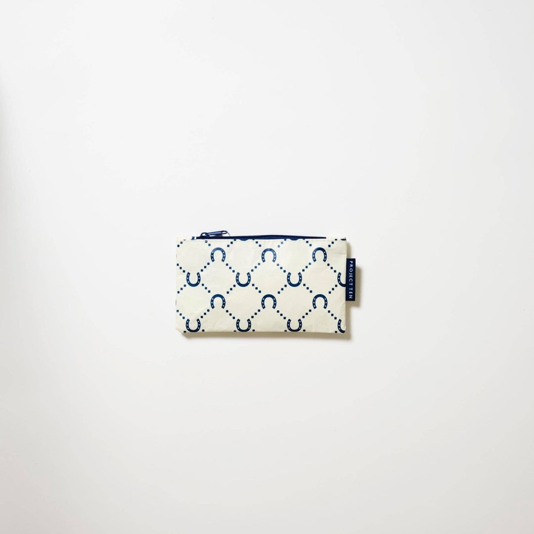 Tiny Zip Pouch – Navy Horseshoe - Stanleyandstone